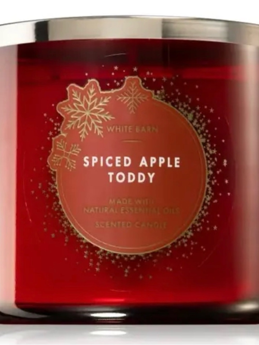 White Barn Spiced Apple Toddy Candle - Red with Gold Accents